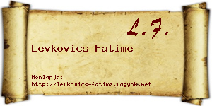 Levkovics Fatime névjegykártya